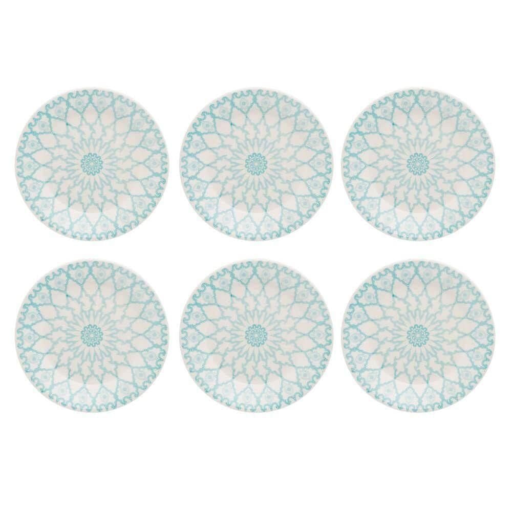 Prato De Sobremesa Cerâmica Estampa Donna Mandala 18cm 6un - Biona 091080