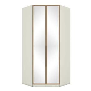 Armário De Canto Closet 2 Portas Com Espelhos Predileto Areia Jequitibá - Henn