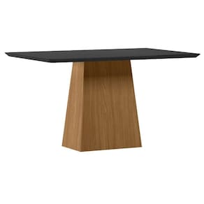 Mesa De Jantar 135x90 Cm Barbara Com Vidro Ype Preto - New Ceval