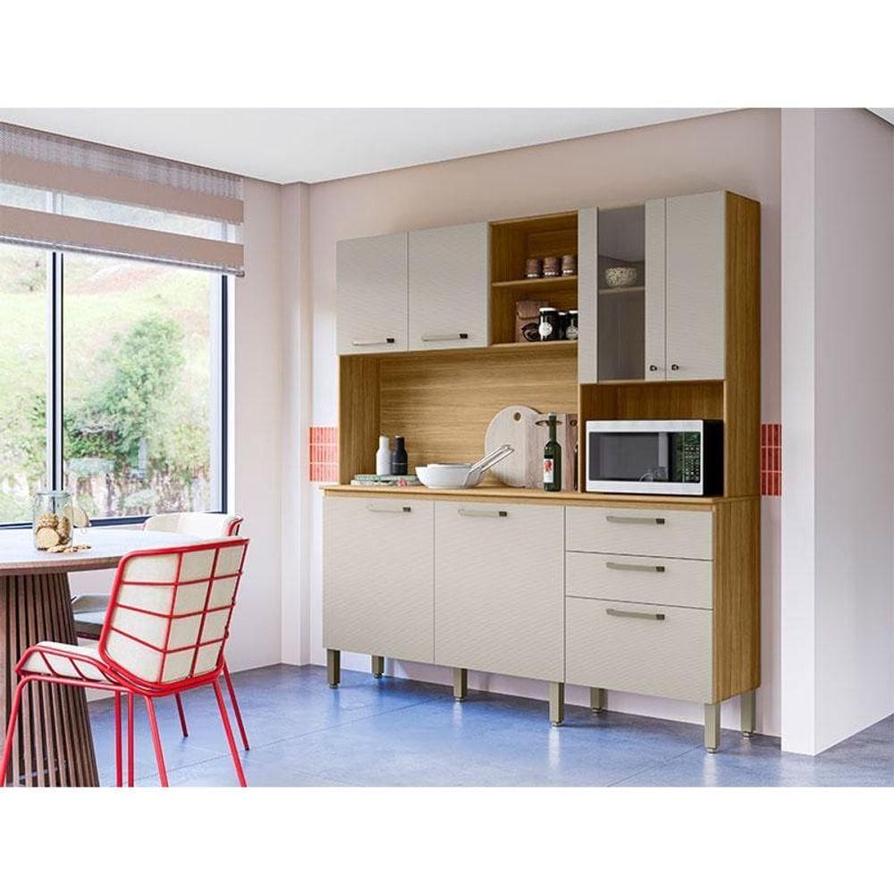 Kit Cozinha Ambiente Mega Com Tampo Freijó Soft - Kits Paraná