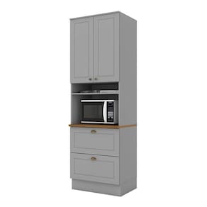 Torre Quente 1 Forno Nova York Cinza Com Tampo Nature - Henn