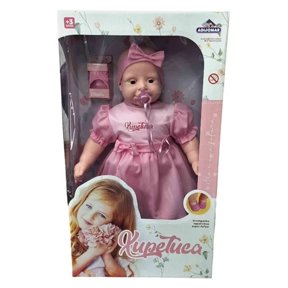 Brinquedo Boneca Xupetuca Branca Com Acessórios +3 Anos Adijomar Brinquedos