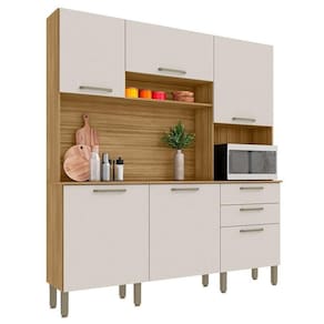 Cozinha Ambiente Ferrara 6 Portas E 2 Gavetas Freijó Soft - Kits Paraná