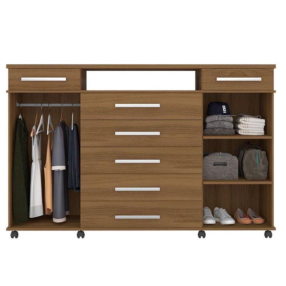 Cômoda London E Guarda Roupa Casal New Realce Tulipa Amendola - Demóbile