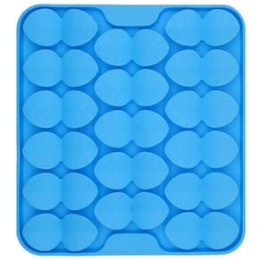 Comedouro Lento e Tapete de Fuçar com Ventosas Quadrado Folha - AZUL