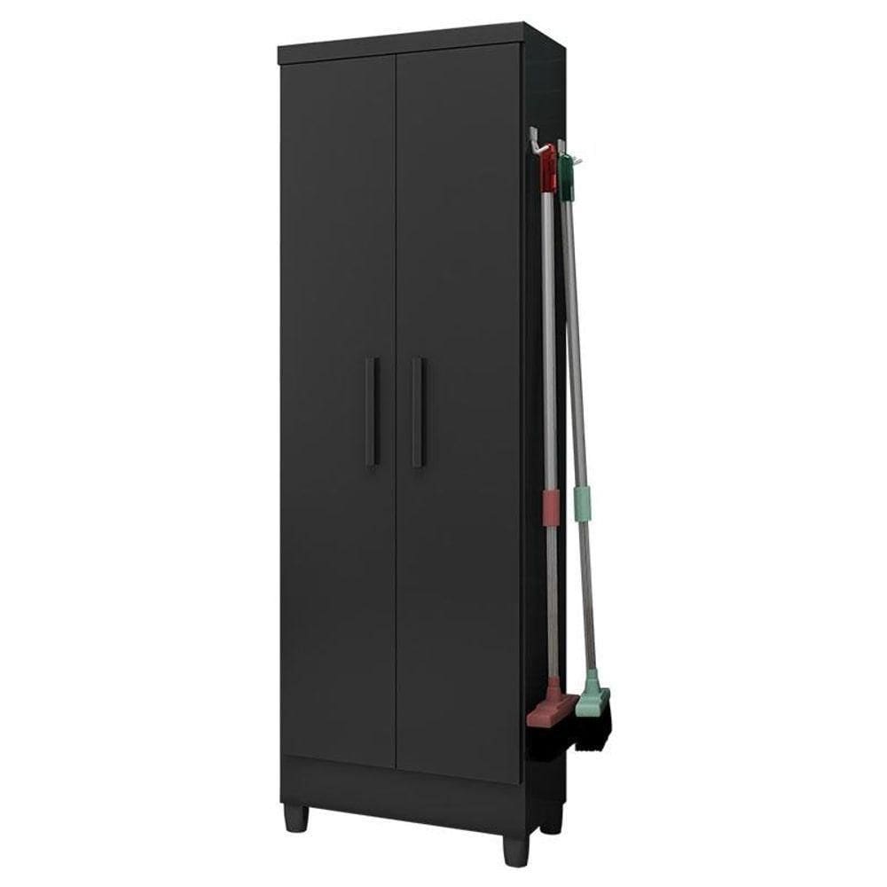 Armário Multiuso 2 Portas Linus 879 Preto Fosco - Qmovi