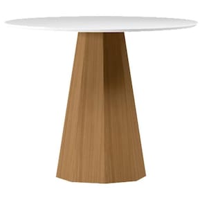 Mesa De Jantar 100x100 Cm Isis Com Vidro Ype Off White - New Ceval