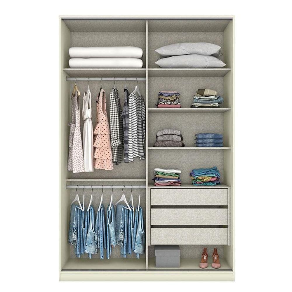 Guarda Roupa Solteiro Ambiente New Predileto Areia Com Espelho - Henn
