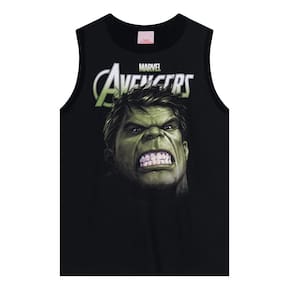 Camiseta Regata Infantil Hulk Menino Preto - Brandili
