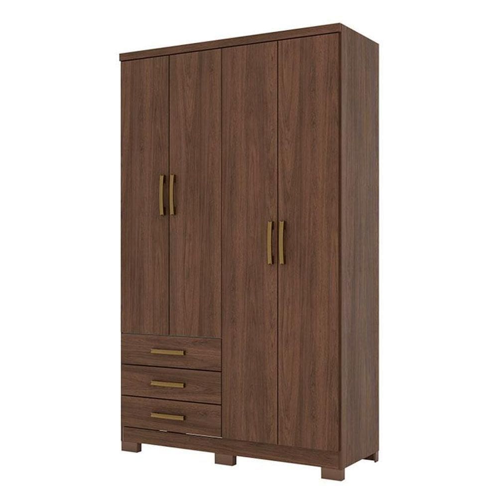 Guarda Roupa Solteiro City 4 Portas Castanho - Henn