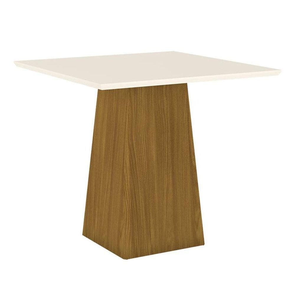 Mesa De Jantar Sarah 90 Cm Tampo Reto Nature Off White - Henn