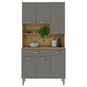 Kit Cozinha 6 Portas Ambiente Apolo Freijó Gris - Kits Paraná