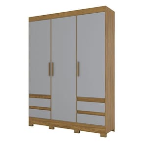 Guarda Roupa Casal B55 Nature Cinza - Briz Móveis