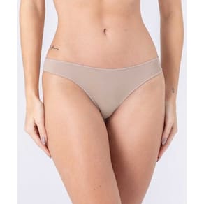 Calcinha tanga de microfibra, lisa, com laterais medianas