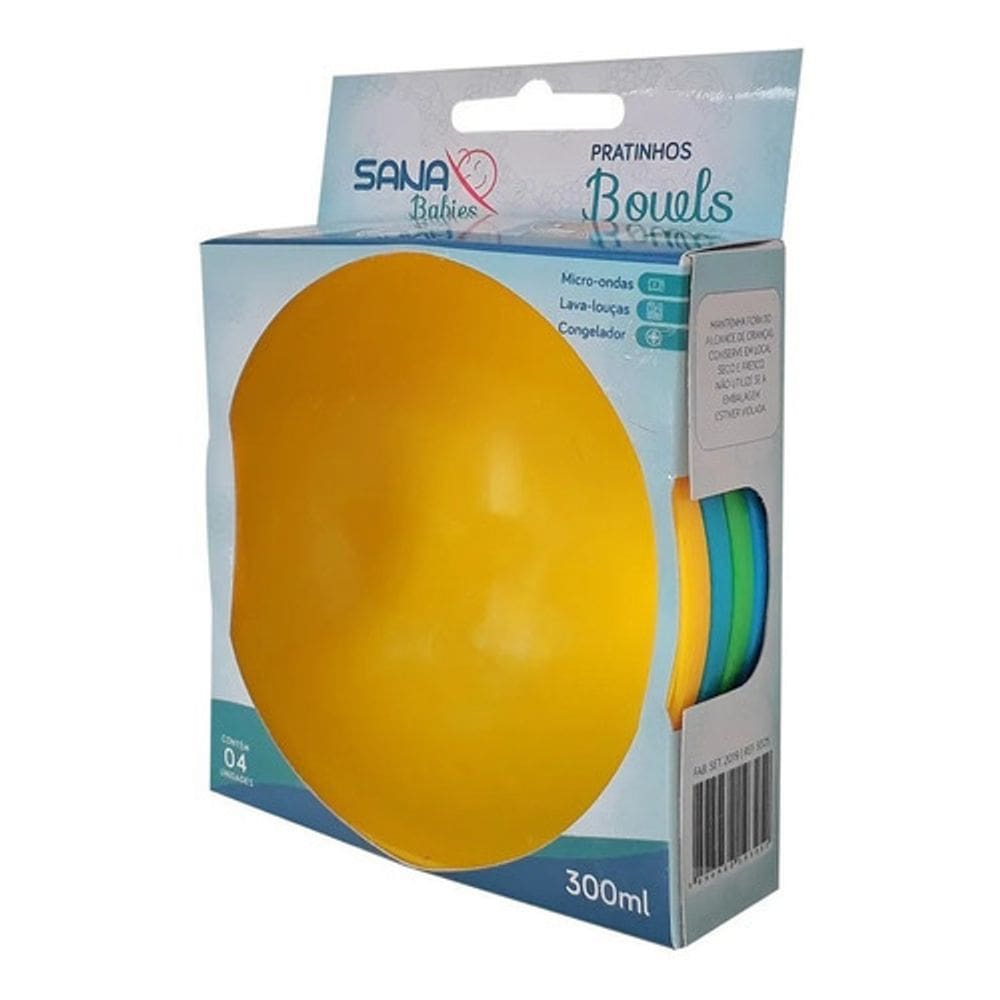 Kit Prato Bowl Com 4Uni. - 300Ml - 9325, Sana Babies