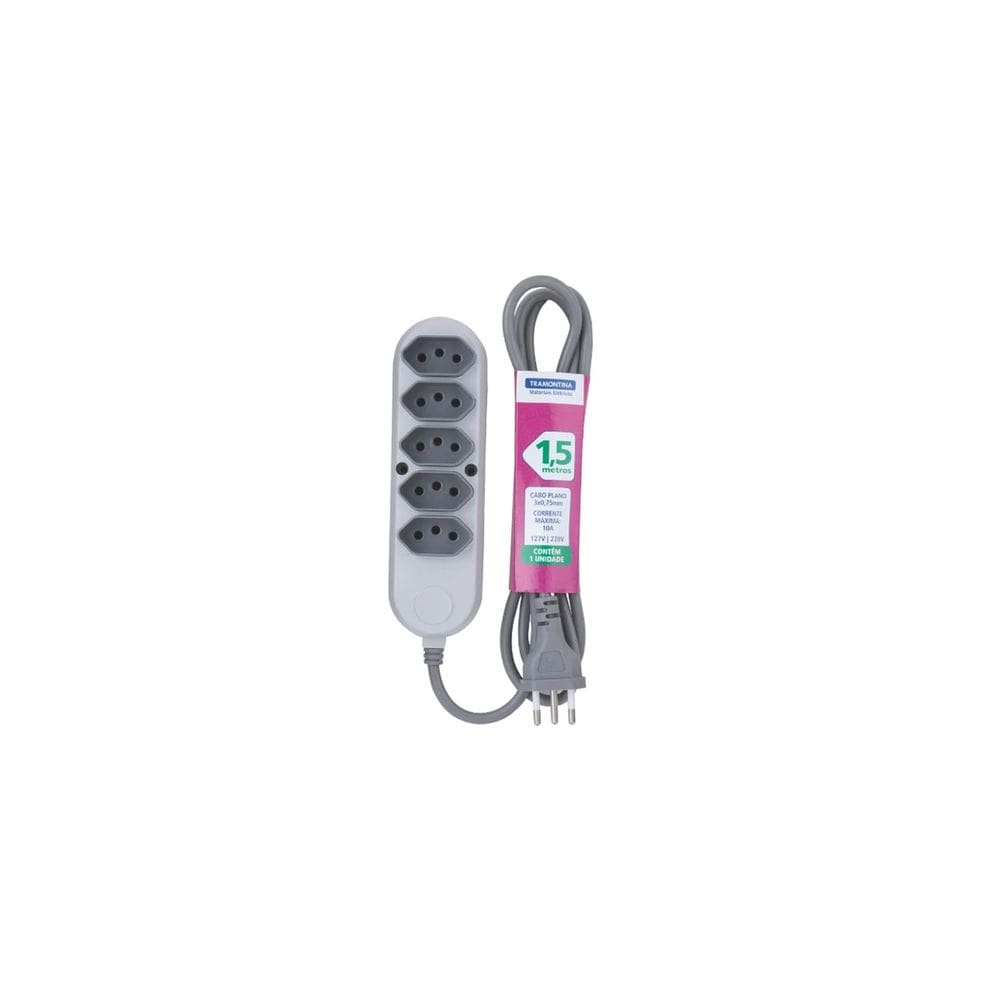 Extensão Múltipla 5 Tomadas 2P+T 10 A 250 V1,5 m - Tramontina