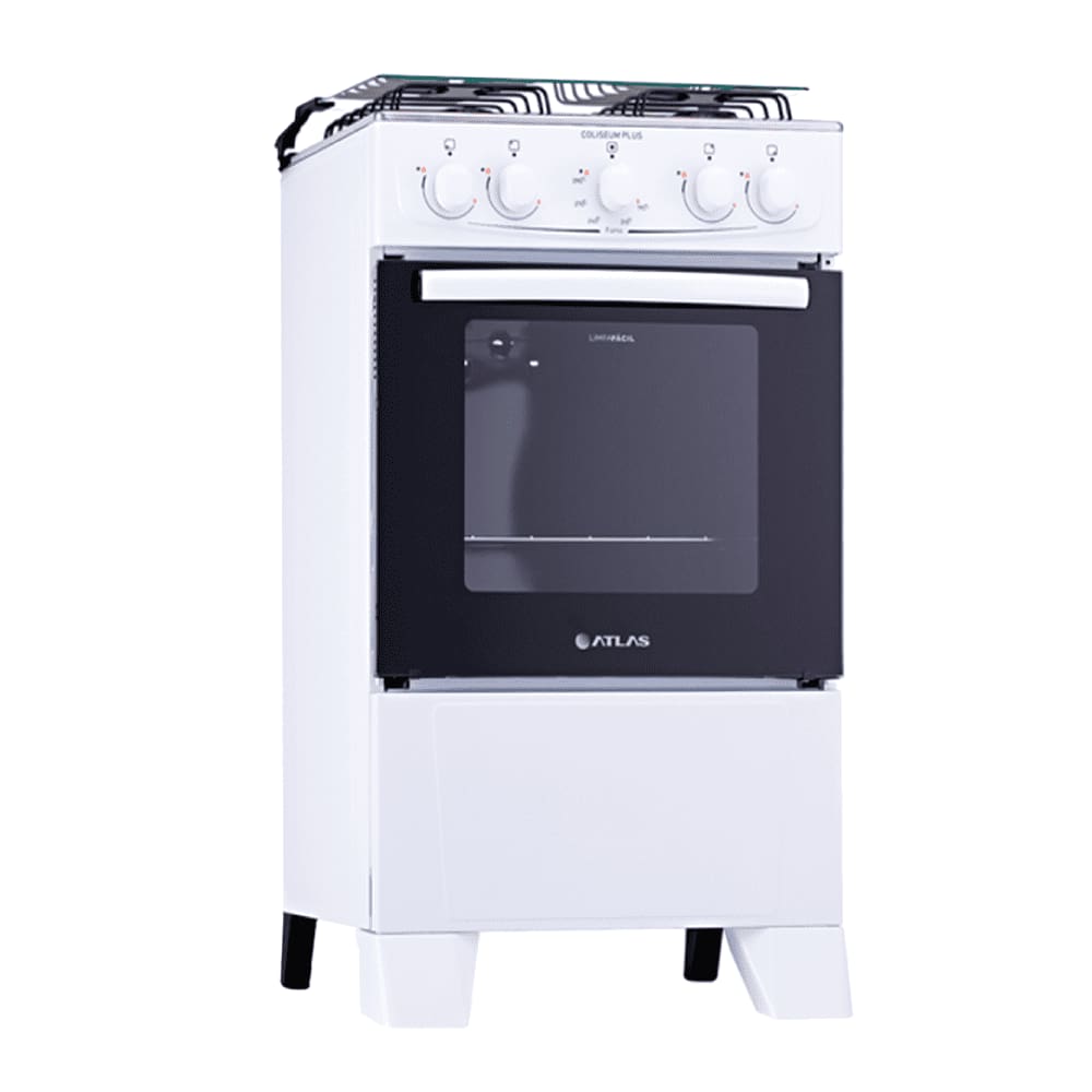 Fogão à Gás  Atlas Coliseum Plus 4 Bocas com Mesa Inox-Branco