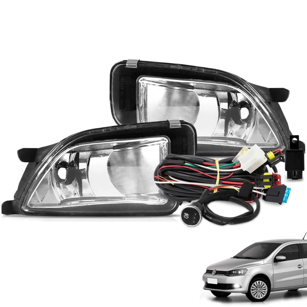 Kit Farol de Milha Gol Voyage G6 2013 a 2016 Botão Touch