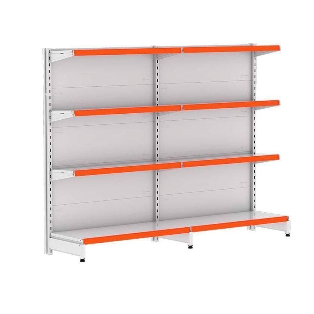 Kit 2 Módulos De Gôndolas Parede 1,37 Fit40 Amapá Expositor Branco