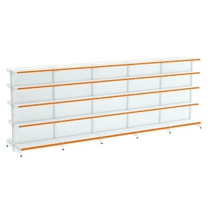 Kit 5 Módulos De Gôndolas Centro 1,70 Fit40 Amapá Expositor Branco