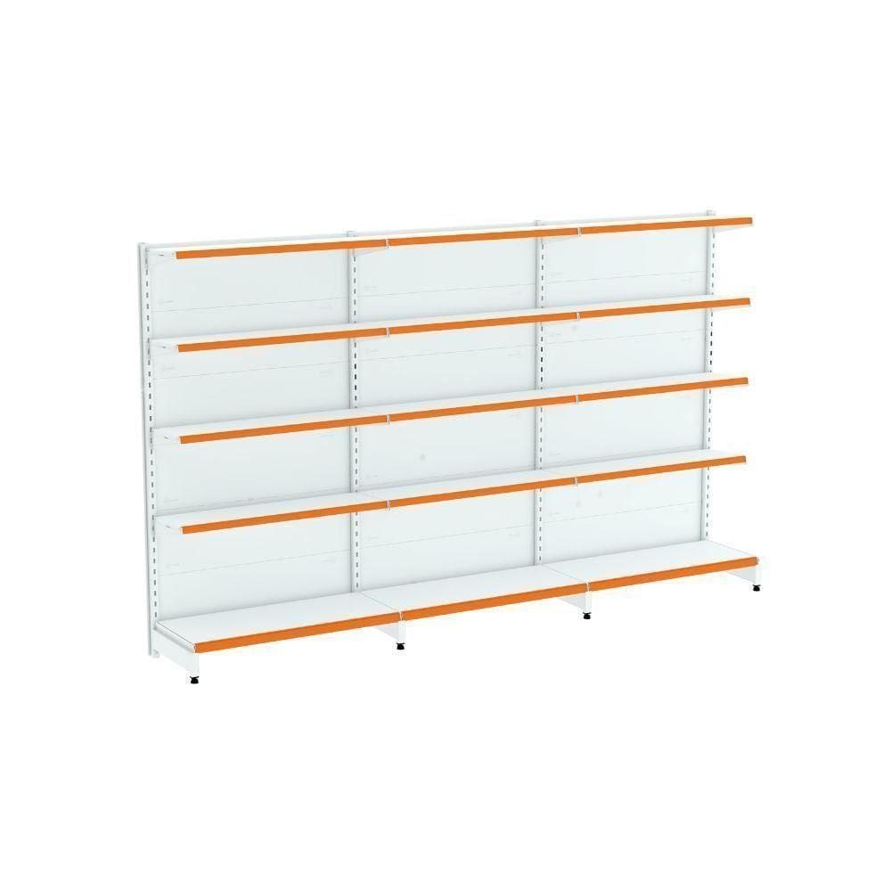 Kit 3 Módulos De Gôndolas Parede 1,70 Fit40 Amapá Expositor Branco