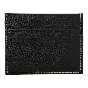 Porta Cartão Slim Em Couro Preto
