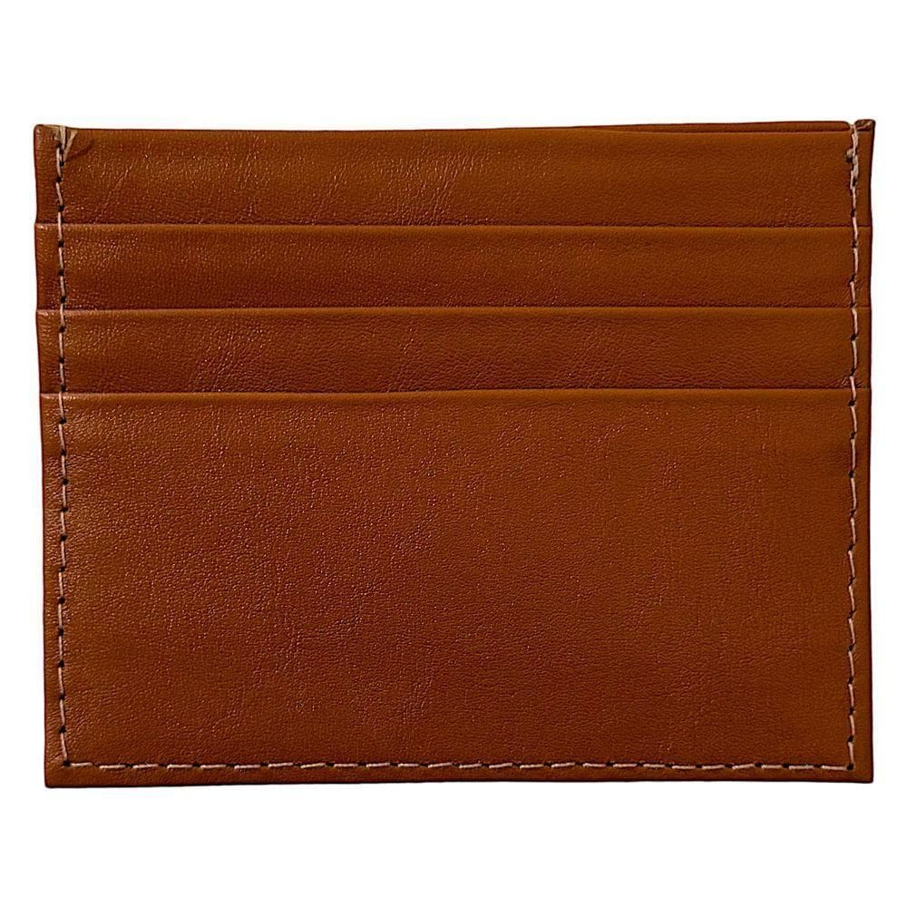 Porta Cartão Slim Em Couro Chocolate