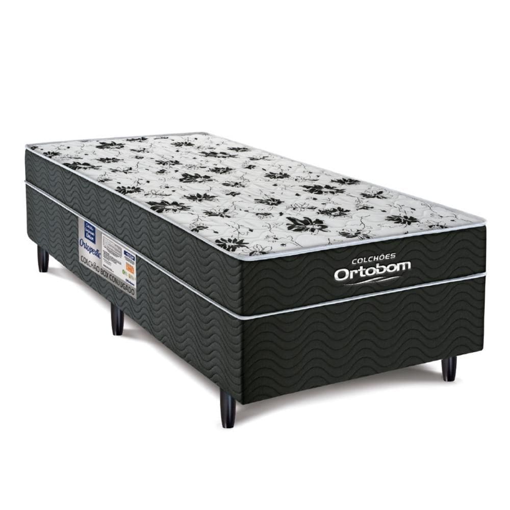 Cama Box Solteiro Ortobom Conjugada Union Ortopedic Espuma 88x188x43cm
