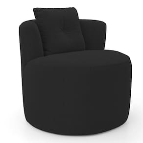 Poltrona Orgânica Living Bob com 01 Almofada Bouclê Preto - Desk Design