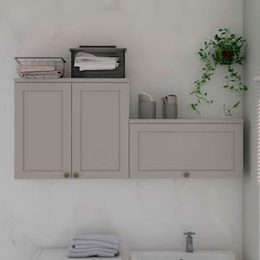Armário Multiuso Acquaflex 3 Portas Clean Branco Fosco/Marrom Claro - Genialflex