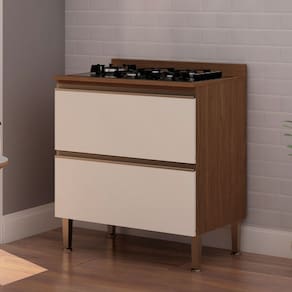 Balcão de Cozinha Conecta 2 Portas Ebano/Fosco - Genialflex