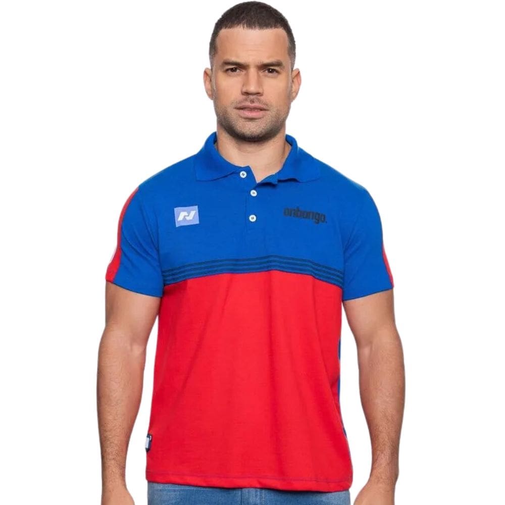 Camisa Polo Masculina Onbongo Djow Azul Royal e Vermelha ON311