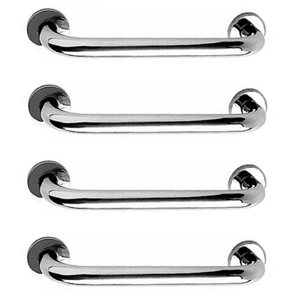 Alça de Apoio 30cm Barra Aço Inox Kit 4 Unidades Idoso Acessibilidade Cadeirante Casa Banheiro Box Corrimao Escada Segurança