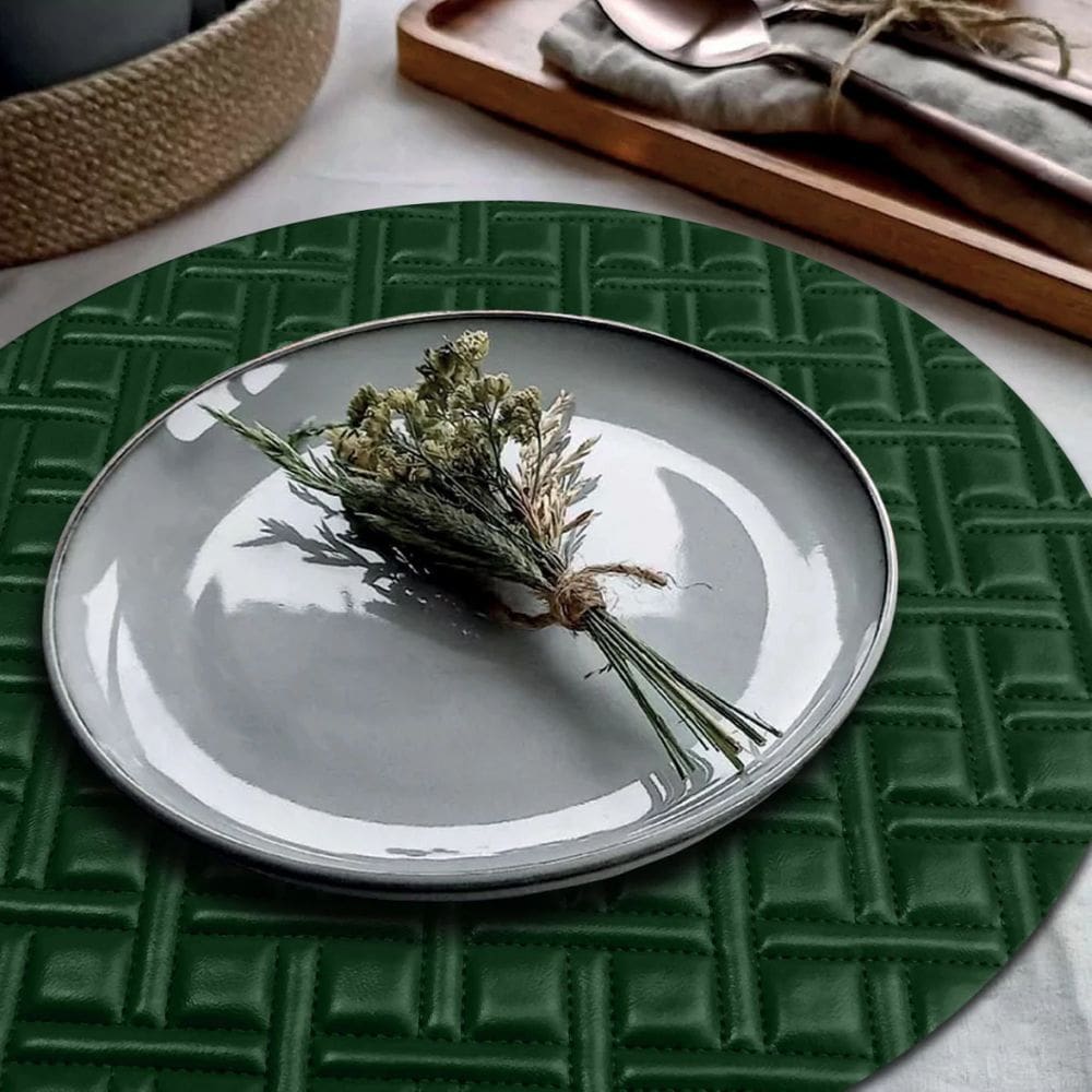 4 Jogo Americano Bag Alto Padrão Impermeável Redondo Vd Pvc