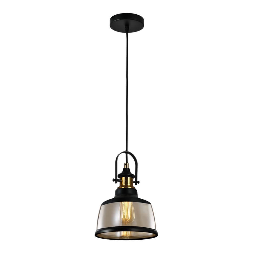 Lustre Pendente Vintage Soho Âmbar com Preto E27 Bivolt Blumenau