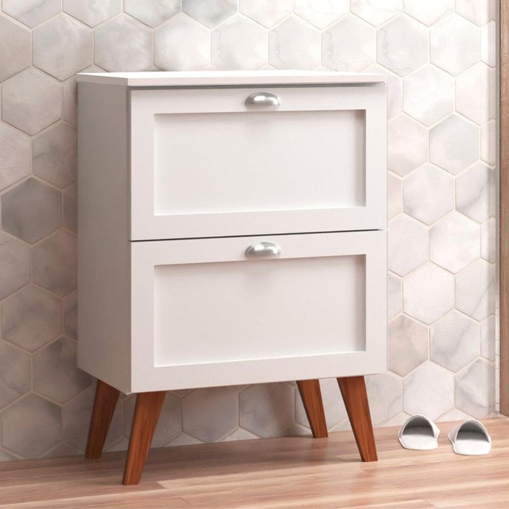 Gabinete para Banheiro com Tampo 60cm Retro Mdf Branco Milano - On Móveis