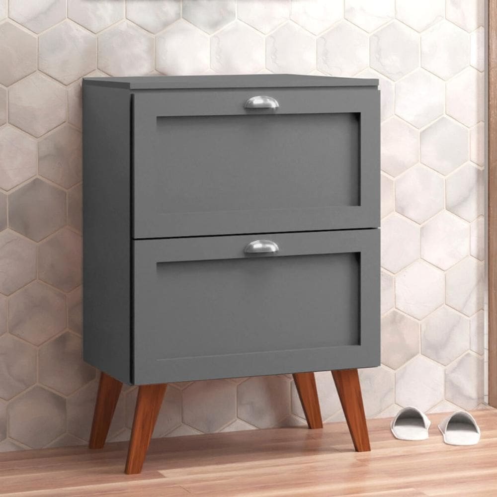 Gabinete para Banheiro com Tampo 60cm Retro Mdf Verde Milano - On Móveis