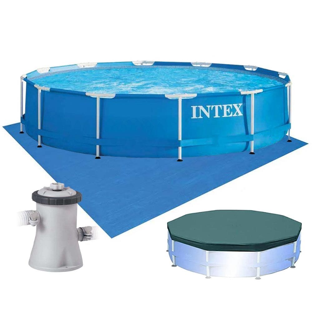 Piscina Intex 4.485 Litros Estrutural Azul Capa Bomba Filtrante Forro 110