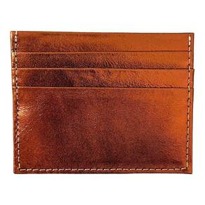 Porta Cartão Slim Em Couro Bronze