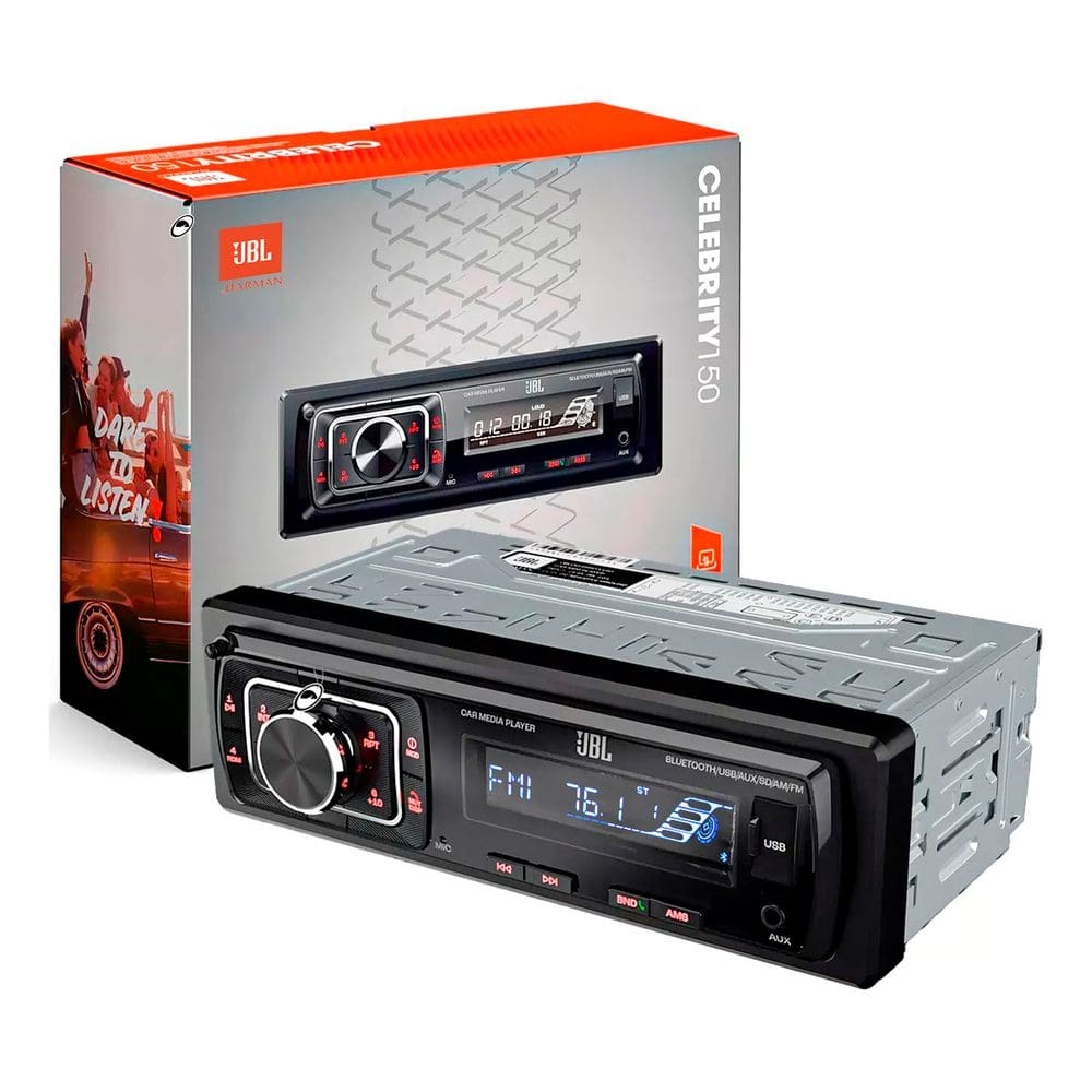 Rádio MP3 1 Din JBL By Harman Celebrity 150BR Bluetooth USB SD Card