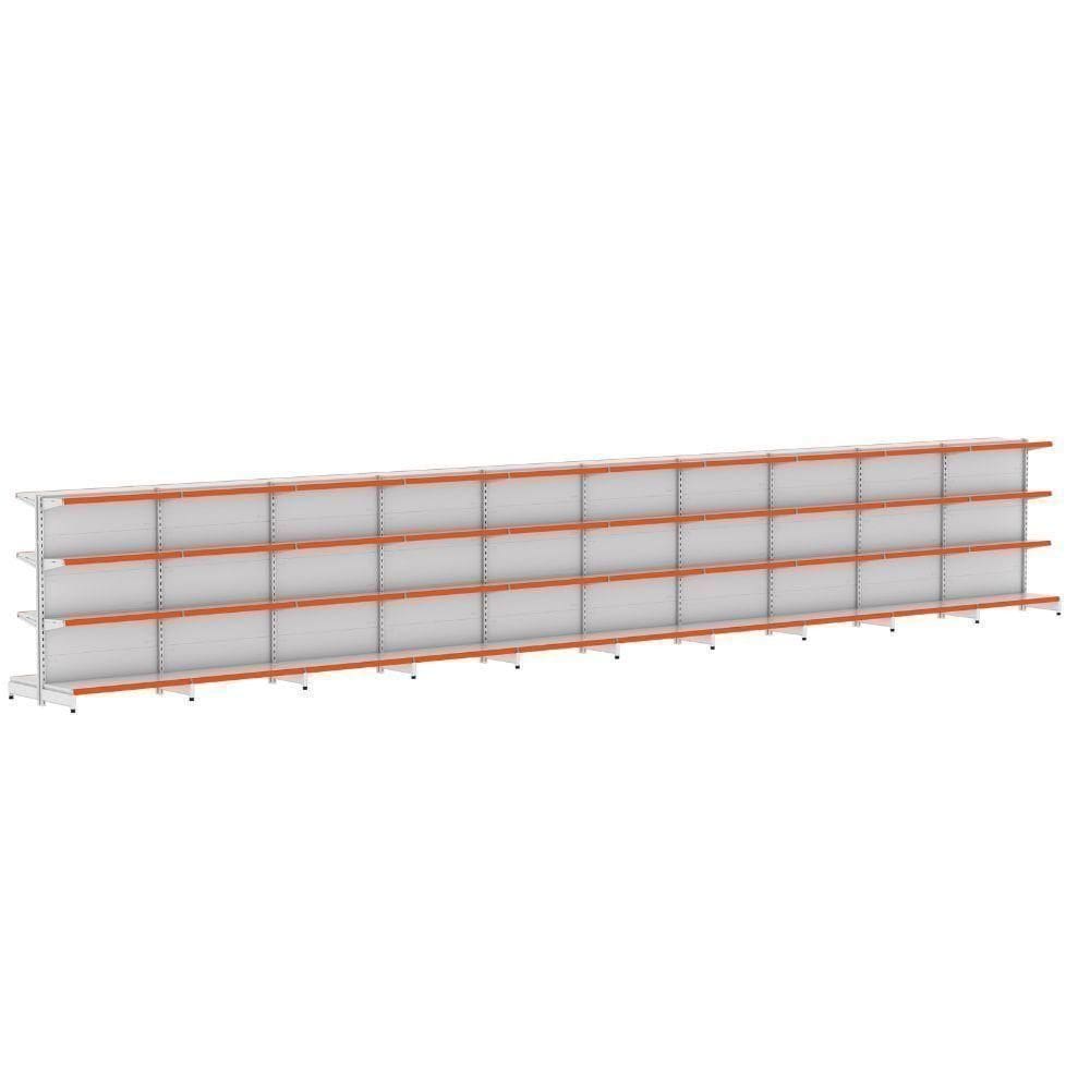Kit 10 Módulos De Gôndolas Centro 1,37 Fit40 Amapá Expositor Branco