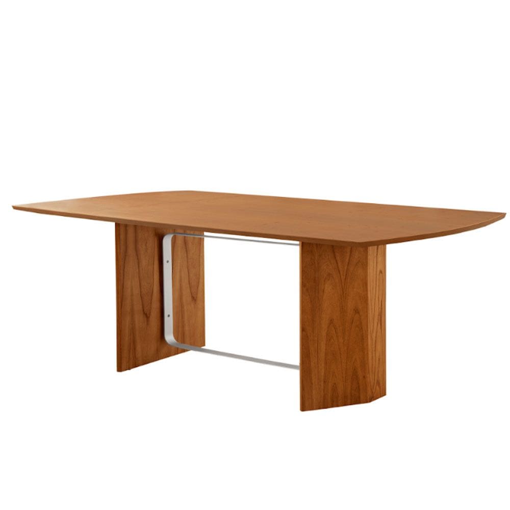 Mesa para Sala de Jantar Pillar 180cm Madeira Tampo Barril Laminado e detalhe em metal Moderna Mobilia