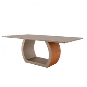 Mesa para Sala de Jantar Ellis 180cm Laminada em Madeira com Vidro Moderna Mobília