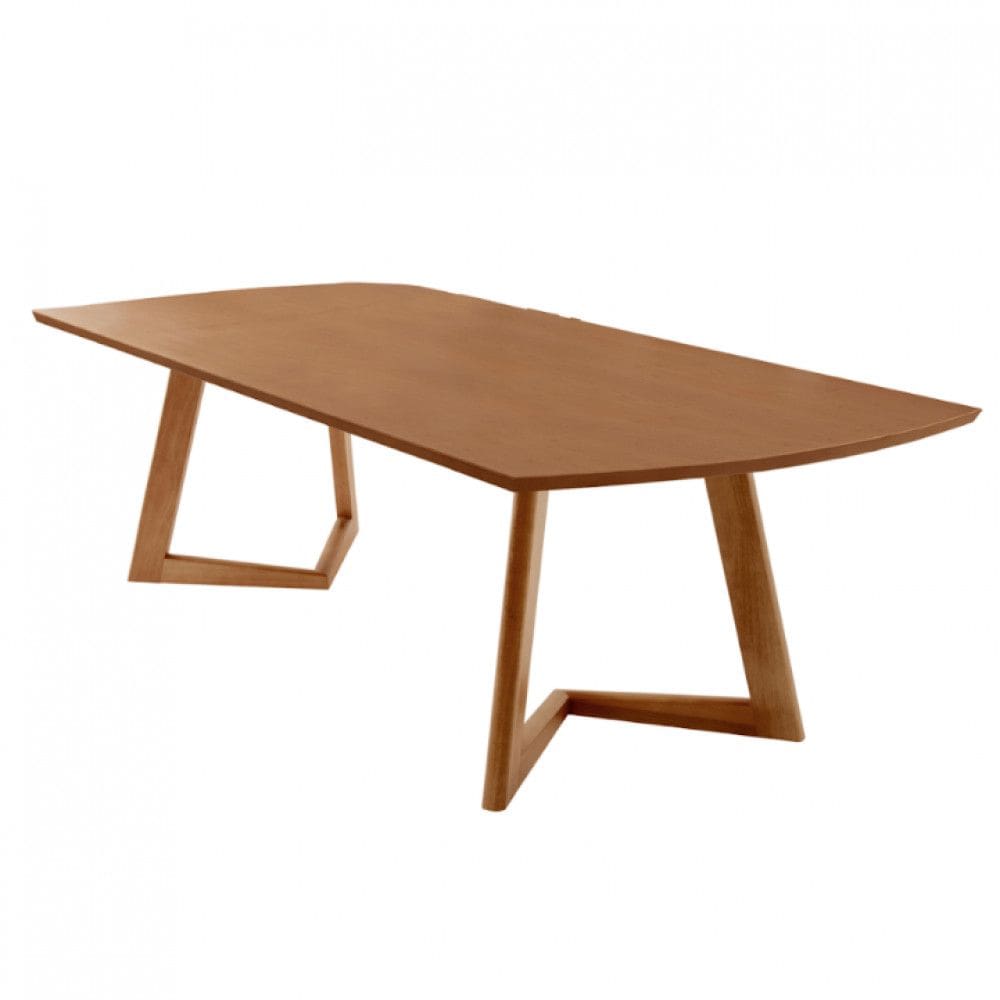 Mesa para Sala de Jantar Munique 220cm Madeira Tampo Barril Laminado Moderna Mobília