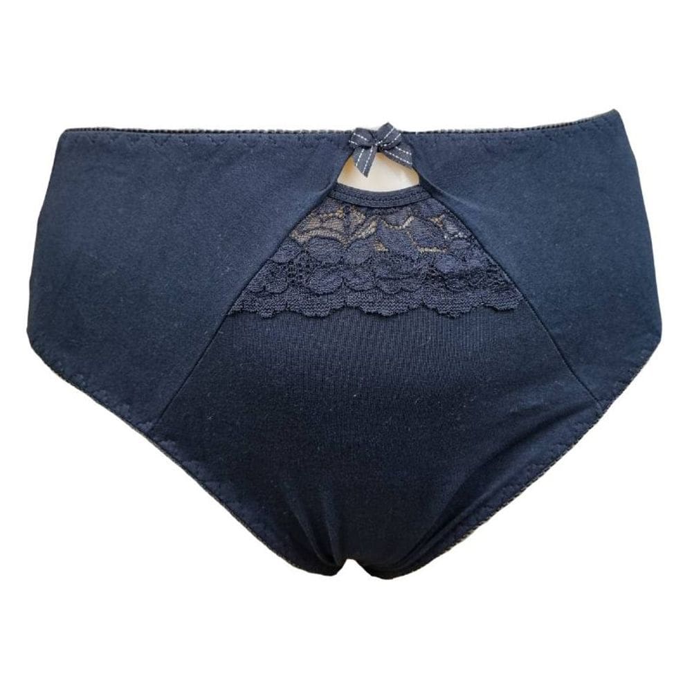 Calcinha Cavada Rendinha Cotton Plus Size