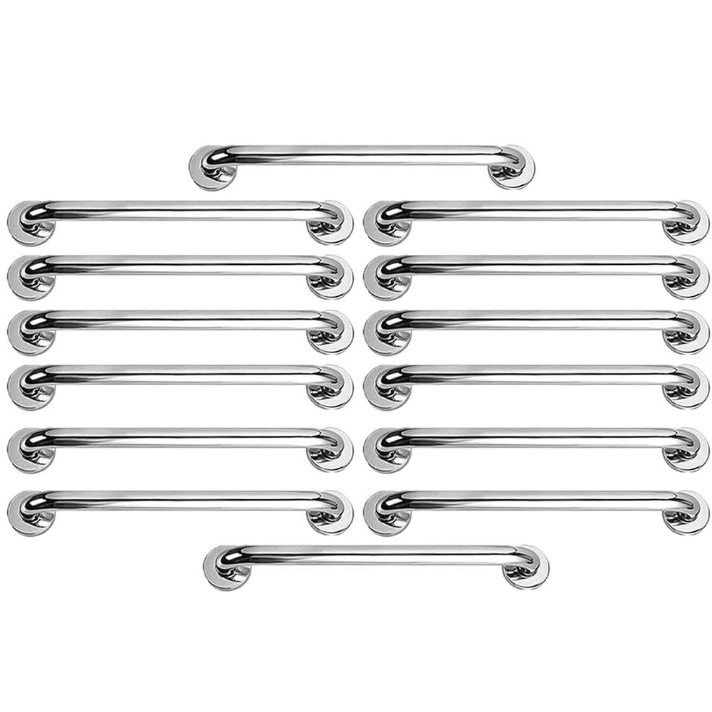 Barra Alça Apoio 50Cm Aço Inox Kit 14 Uni Banheiro Corredor Corrimao Escada Idoso Gestante PCD