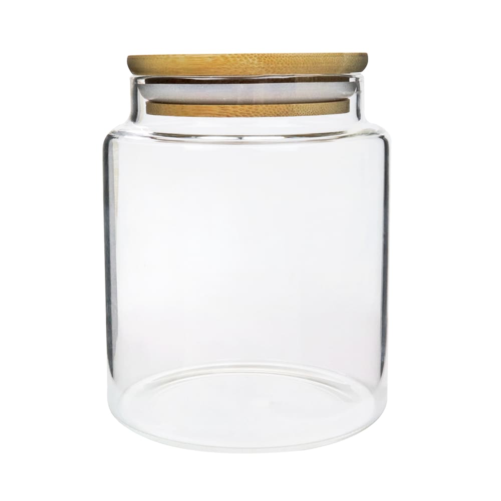 Pote Hermético De Vidro Com Tampa De Bambu 700ml Alimentos