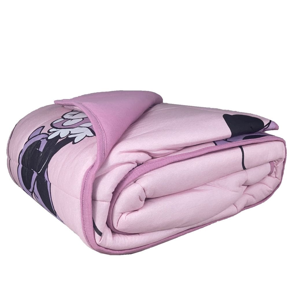 Edredom Infantil Minnie Beauty Casal 2,00 X 2,20 Dupla Face Disney Em Malha Portallar
