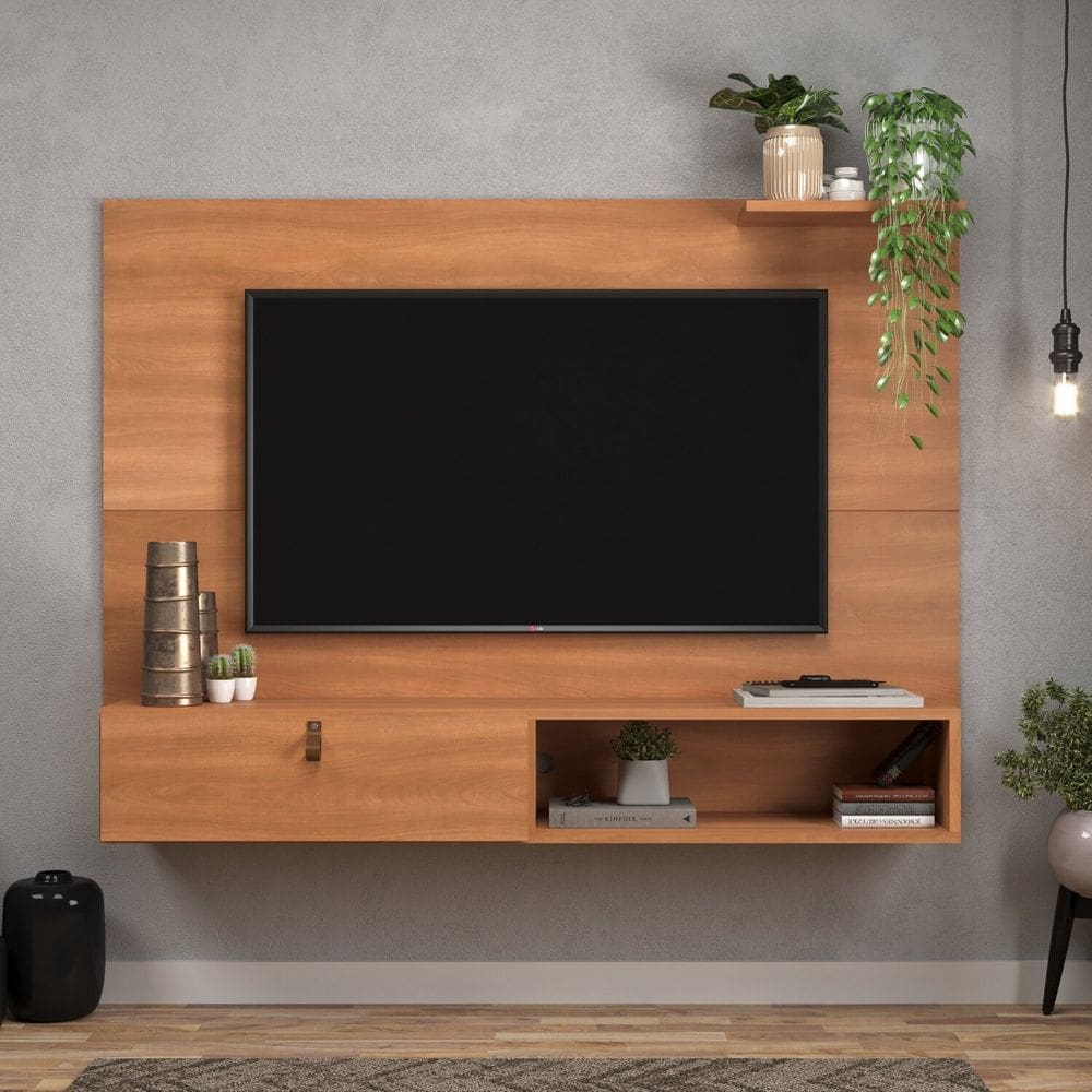 Painel para Tv Ate 50 Polegadas 1 Porta Alca Sintética California Freijó