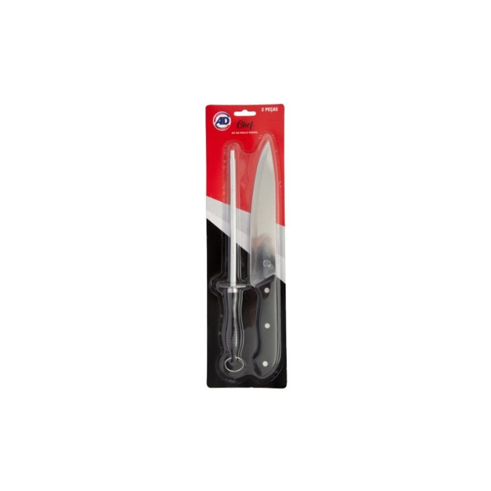 Kit De Faca E Chaira  2 Peças - Ad